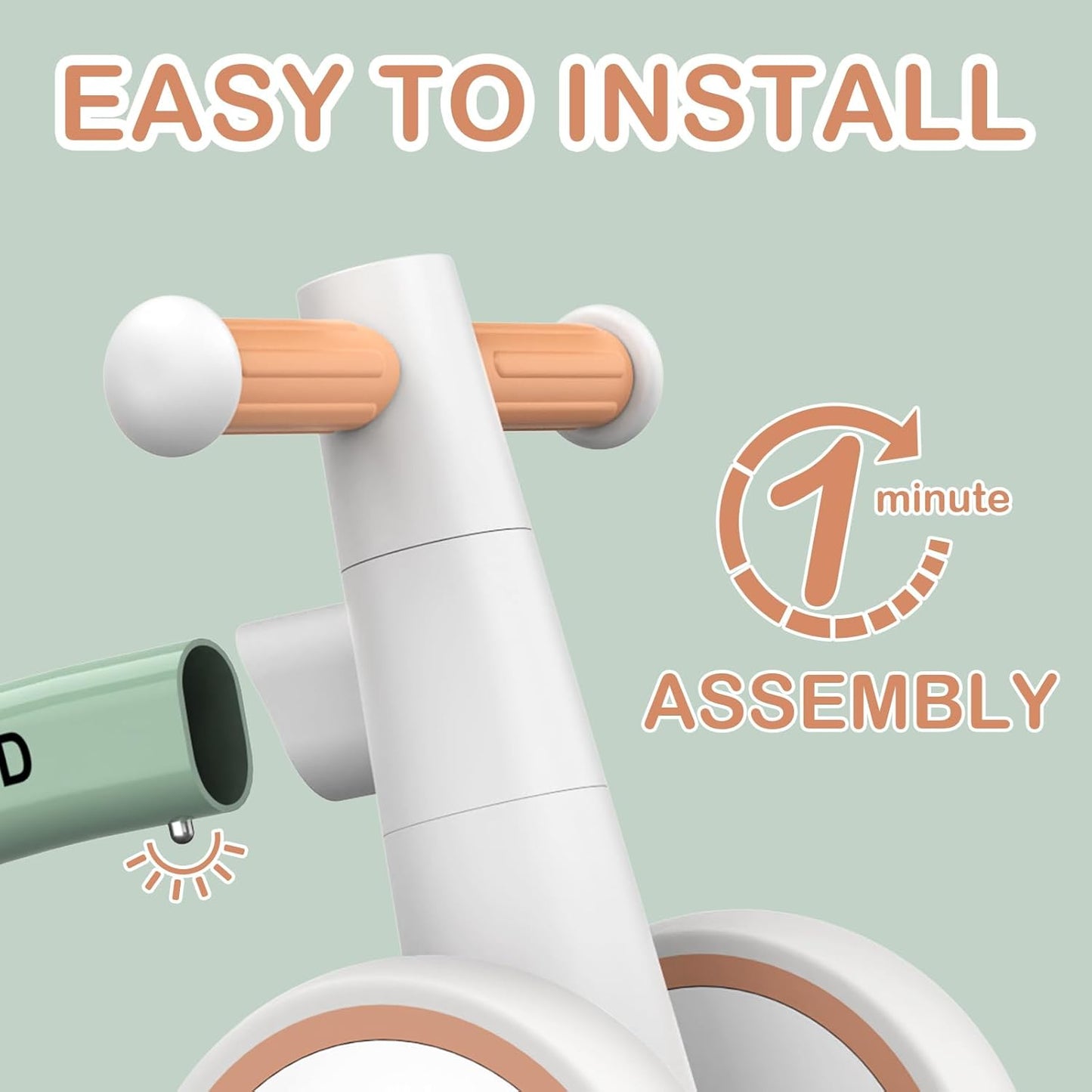 SEREED Colorful Lighting Baby Balance Bike, Toys for 1 Year Old Boys Girls, 12-24 Month Toddler Balance Bike with 4 Silence Wheels, First Birthday Gift (Green)